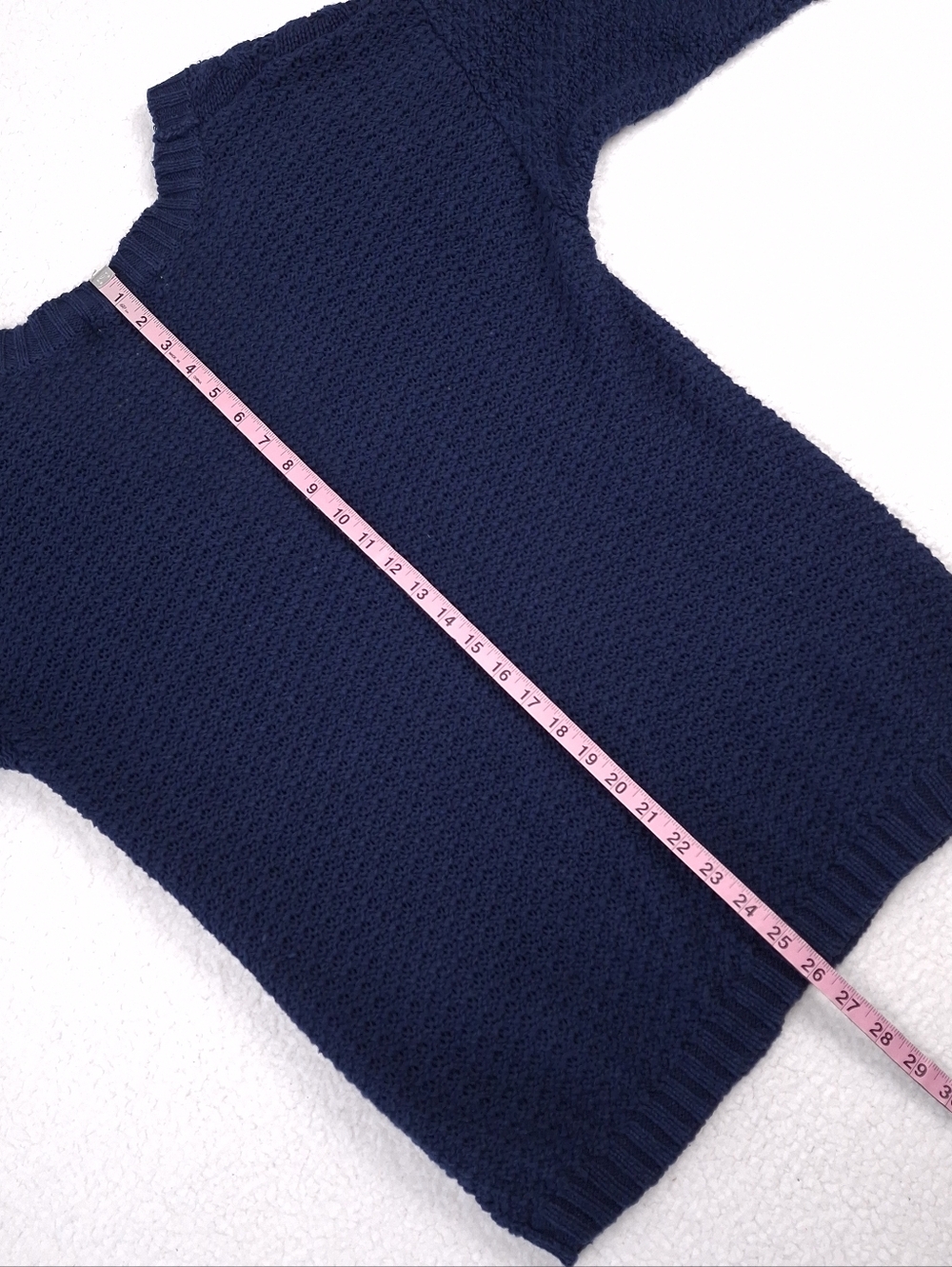 Venezia vintage chunky cable knit cardigan fisherman preppy slouchy navy blue - Picture 5 of 9